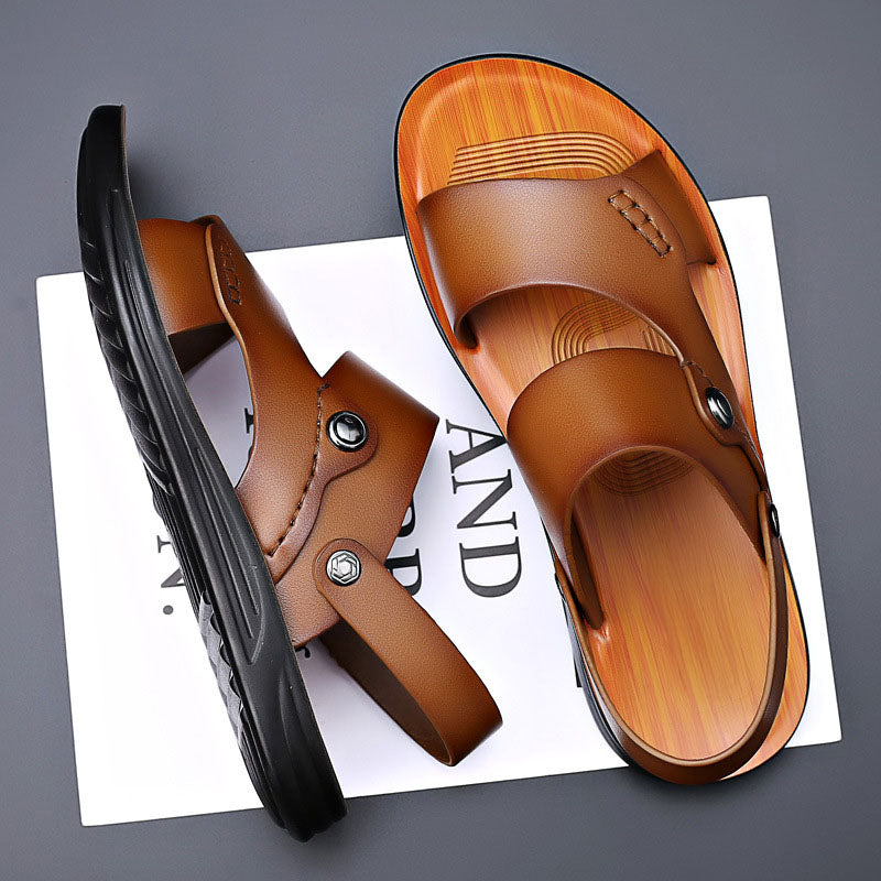 Ruviano Leather Slide Sandals